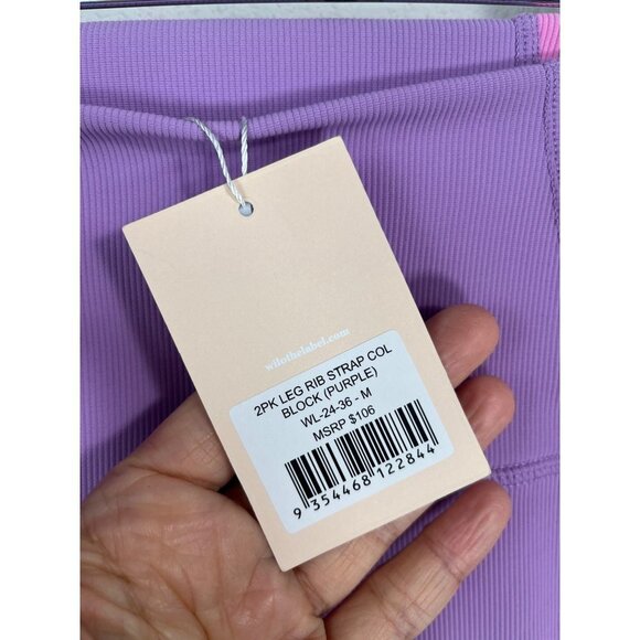 WILO Color Block Ribbed legging pink core sz M - Picture 7 of 8